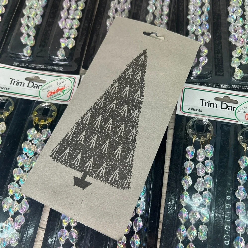 Vintage Christmas Ornaments Trim Icicle Drop Charm Dangles MCM Beaded